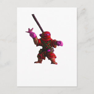 Cartão Postal Ninja em Vermelho