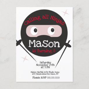 Cartão Postal Ninja Martial Arts Karate Boys Aniversário Em Qual