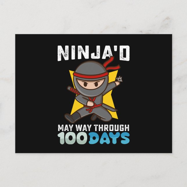 Cartão Postal Ninja poderia passar por 100 dias de escola (Frente)