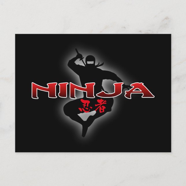 Cartão Postal Ninja Silhouette (Frente)