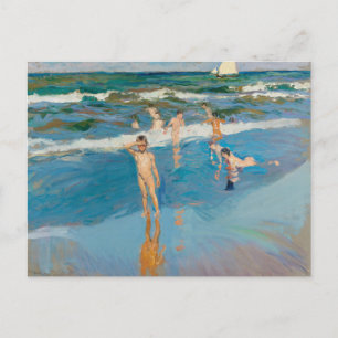 Cartão Postal Niños en el Mar   Joaquín Sorolla