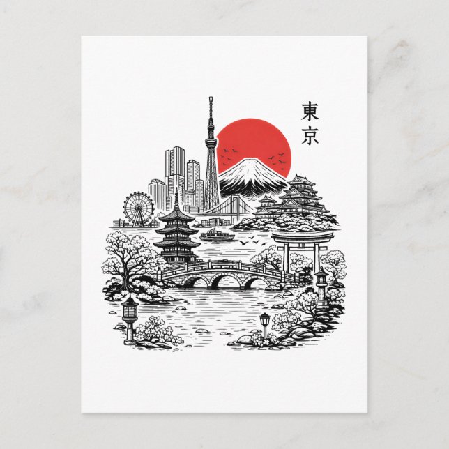 Cartão Postal Nippon Sakura Tokyo Sakura  (Frente)