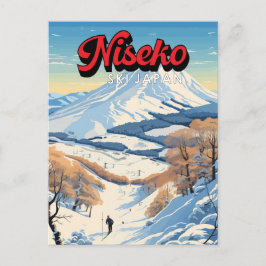 Cartão Postal Niseko Hokkaido Japão Viagem Art Vintage