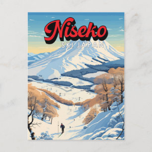 Cartão Postal Niseko Hokkaido Japão Viagem Art Vintage