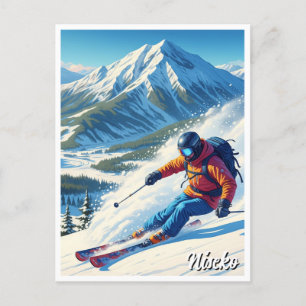 Cartão Postal Niseko Japan Hokkaido Skier Skiing