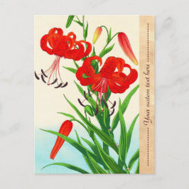 Cartão Postal Nishimura Hodo Tiger Lily brilha flores de hanga