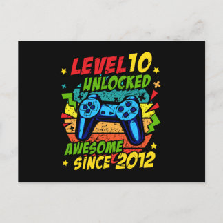 Cartão Postal Nível 10 Desbloqueado Incrível Jogo de Aniversário