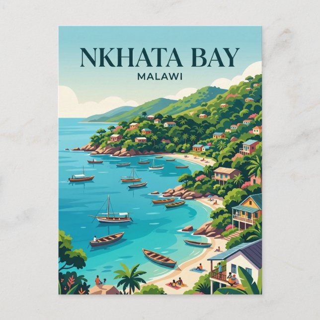 Cartão Postal Nkhata Bay Malawi (Frente)