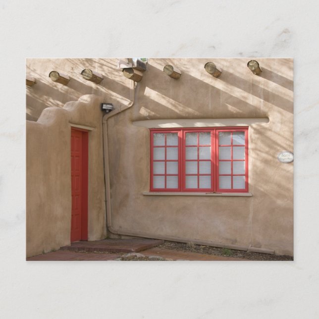 Cartão Postal NM, Novo México, Papais noeis Fe, Canyon Road, len (Frente)