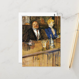 Cartão Postal No Café, no Cliente e no Caixa Anêmico