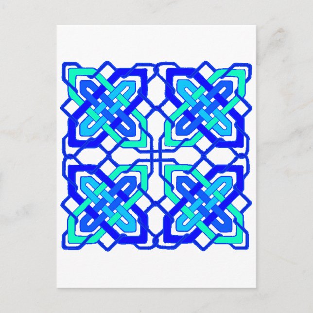 Cartão Postal Nó Celta 3 Azul (Frente)