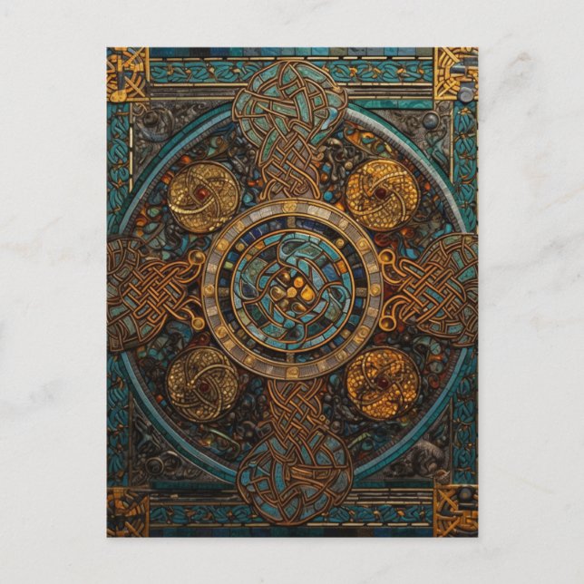 Cartão Postal Nó Celta Colorida (Frente)