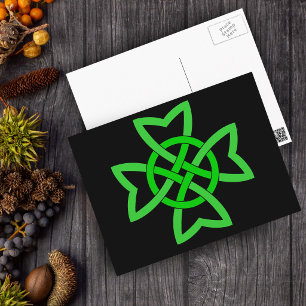 Cartão Postal Nó Celta Irlandesa Verde