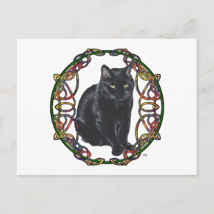 Cartão Postal Nó Celtico de Gato Preto