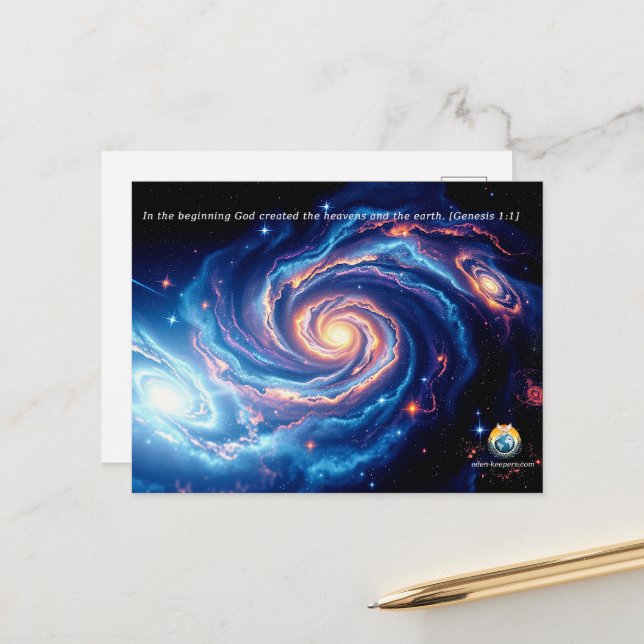 Cartão Postal No começo, Deus e Criação Verso (Frente/Verso In Situ)
