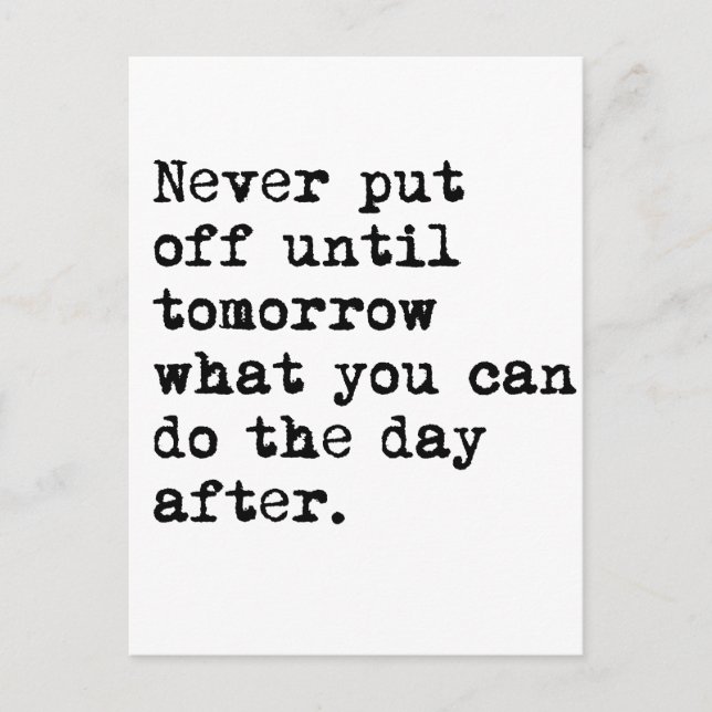 Cartão Postal No Dia Seguinte (Frente)