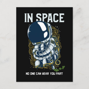 Cartão Postal No espaço ninguém pode ouvir você peidar - Piada