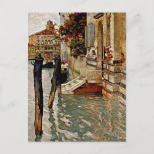 Cartão Postal No Grande Canal, Veneza--pintura de Frits Thaulow
