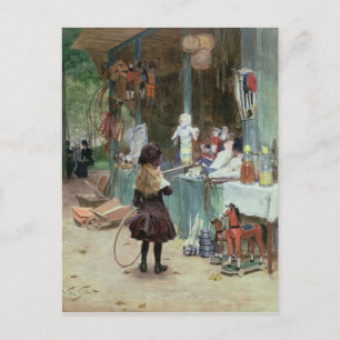 Cartão Postal No Jardim Champs-Elysee, c.1897 (guache em