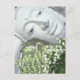 Cartão Postal No Jardim - Quan Yin e Flores