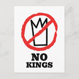 Cartão Postal No kings logo, crown red stop sign design
