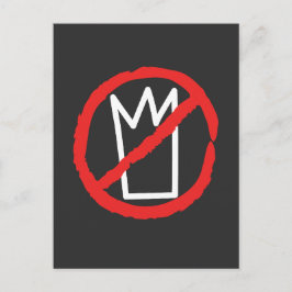 Cartão Postal No kings protest crown logo