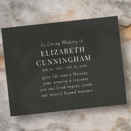 Cartão Postal No Loving Memory Memorial Modern Simple Cote