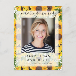 Cartão Postal No Loving Memory Photo Sunflower