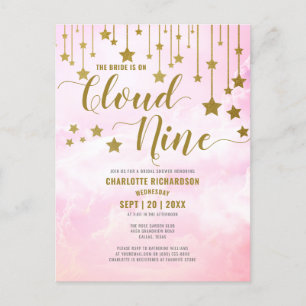 Cartão Postal No Nono Sonho Cor-de-Rosa Pastel Chá de Noiva