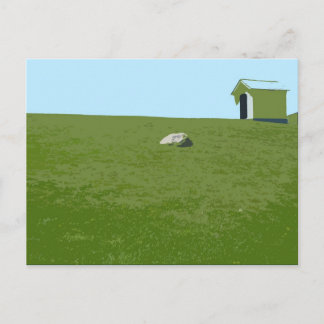 Cartão Postal No pé do farol do ponto de Montauk