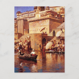 Cartão Postal No rio Benares por Edwin Lord Weeks
