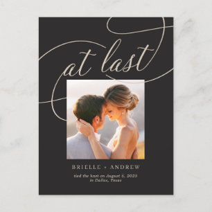 Cartão Postal No Último Anúncio de Casamento de Cor Editável Pos