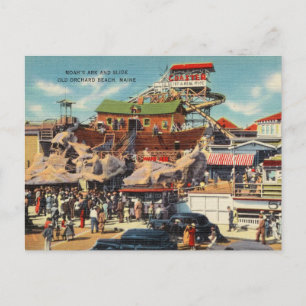 Cartão Postal "Noah's Ark & Slide" Old Orchard Beach, ME Vintage