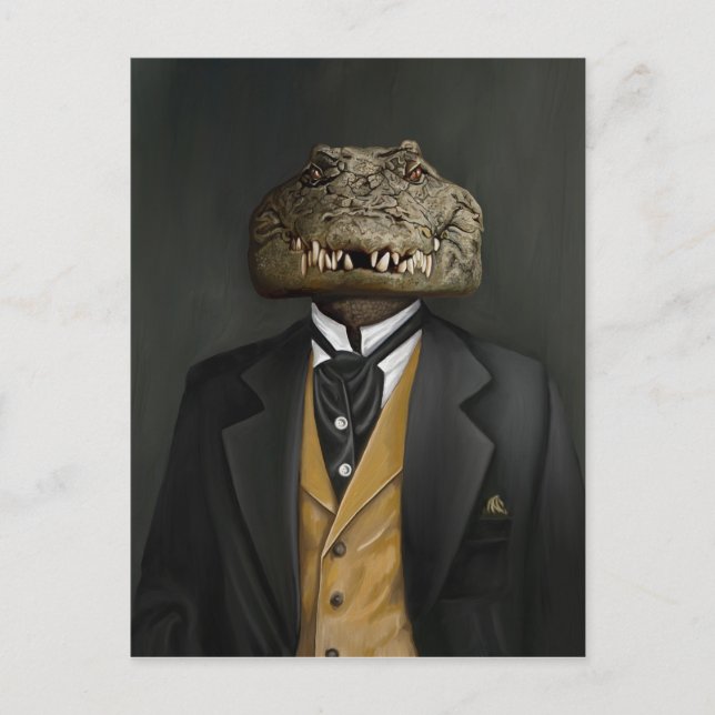 Cartão Postal Noble Beasts - Dandy Crocodile (Frente)