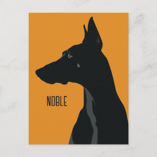 Cartão Postal Noble Black Doberman