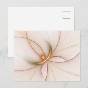 Cartão Postal Nobre Arte Fractal De Cobre E Dourada Abstrato mod