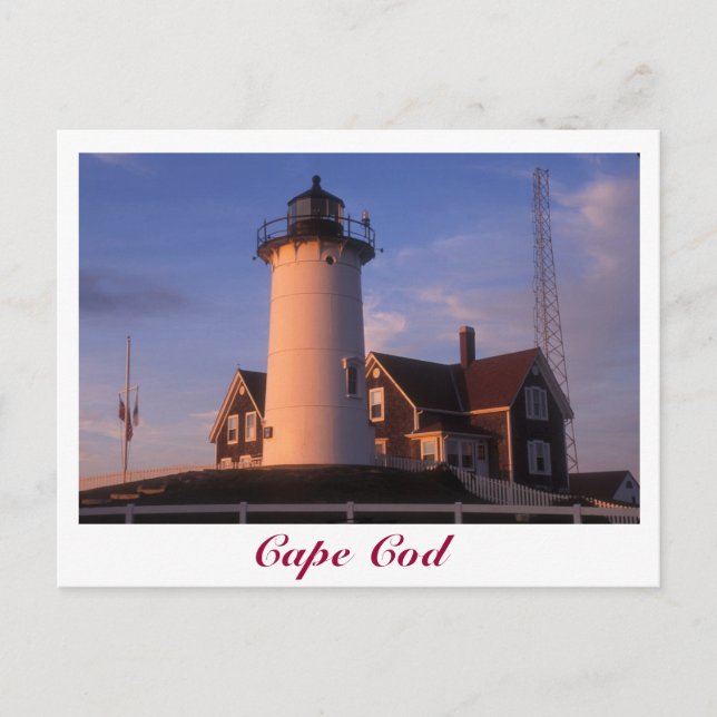 Cartão Postal Nobska Lighthouse Cape Cod Woods Hole Falmouth (Frente)
