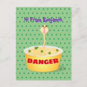 Cartão Postal Nódulos bonitos cobra ilustram humor com ilustraçã