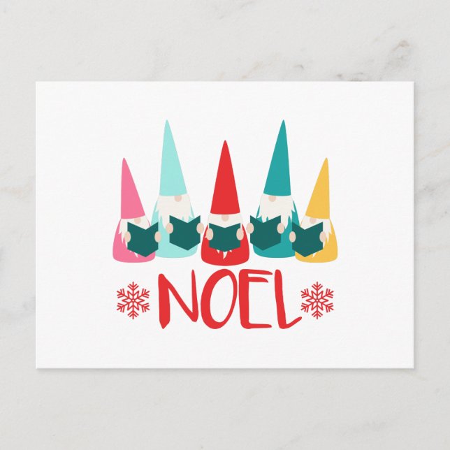 Cartão Postal Noel Gnomos (Frente)