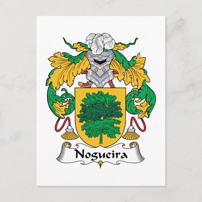 Cartão Postal Nogueira Family Crest (Frente)