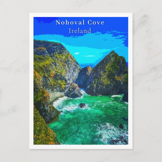 Cartão Postal Nohoval Cove Cork Irlanda Estilo Retroativo (Frente)