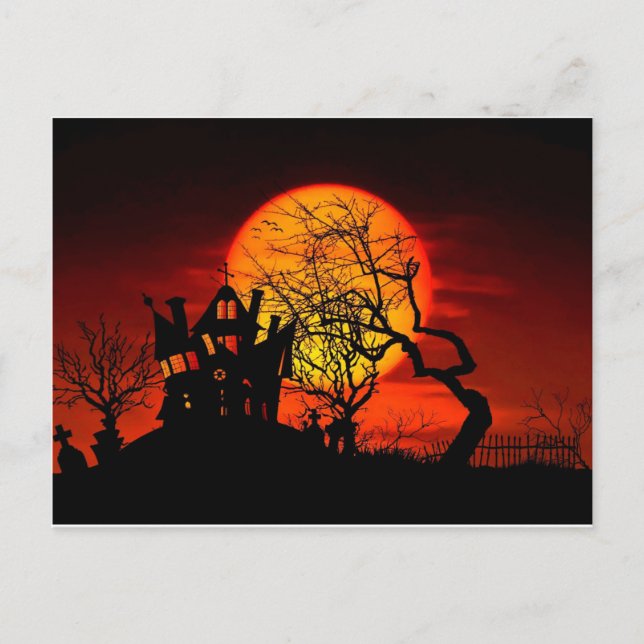 Cartão Postal NOITE ASSOMBRADA, CASA ASSOMBRADA! ~ (do Dia das (Frente)