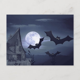Cartão Postal Noite Assustadora de Halloween