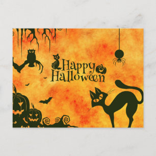Cartão Postal Noite Assustadora do Halloween