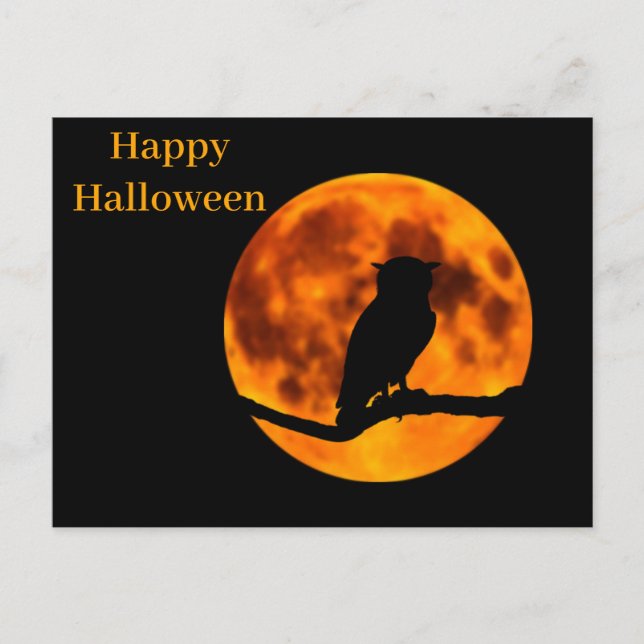 Cartão Postal Noite Assustadora do Halloween (Frente)