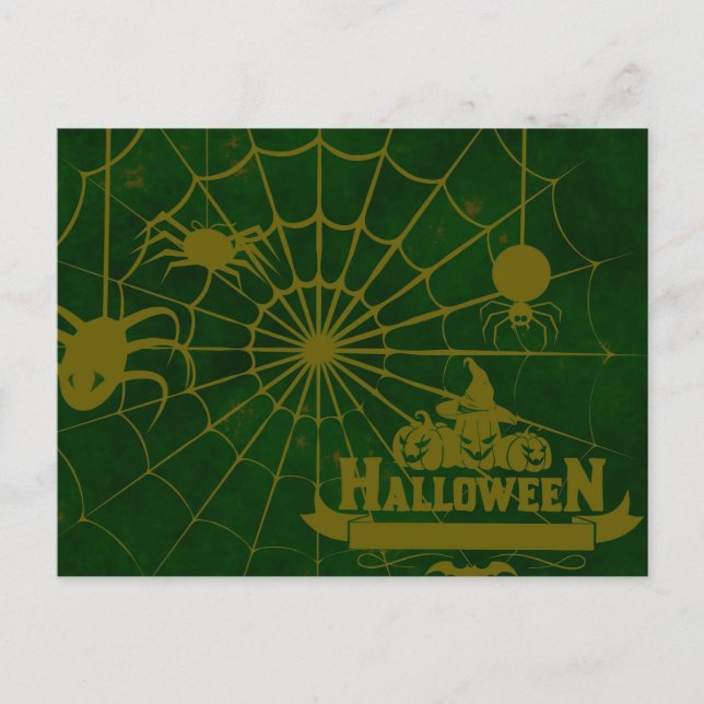 Cartão Postal Noite Assustadora do Halloween (Frente)