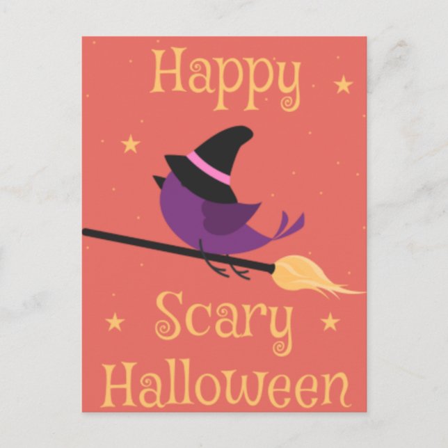 Cartão Postal Noite Assustadora do Halloween com os Morcegos das (Frente)