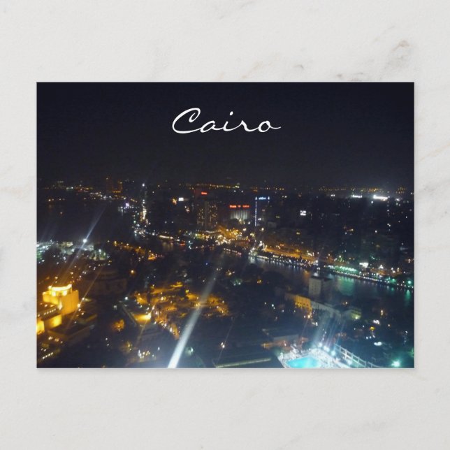 Cartão Postal noite da cidade do cairo (Frente)