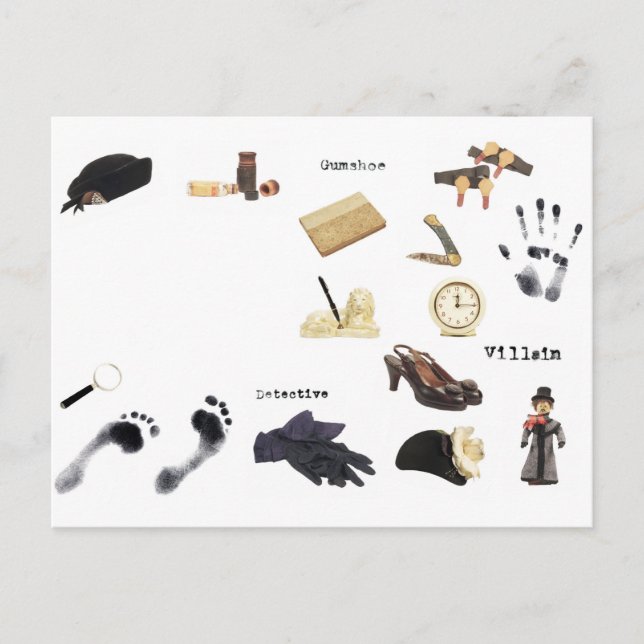 Cartão Postal Noite de Assassinato Misterioso Festa de Janto Det (Frente)