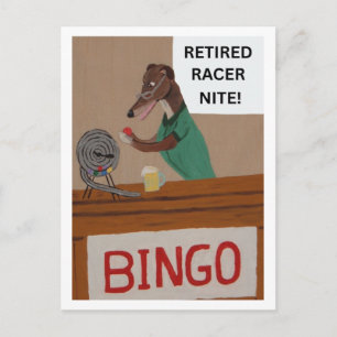 Cartão Postal Noite de Bingo do Galgo Aposentado